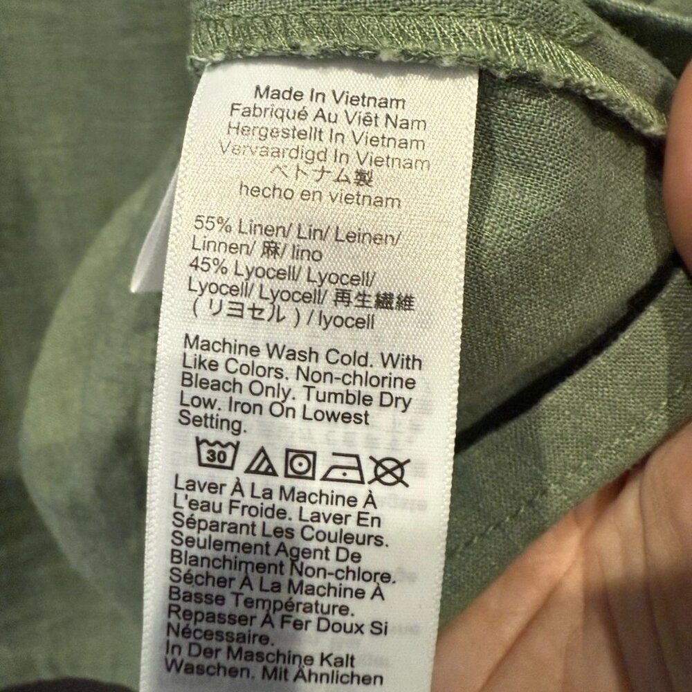 J.Crew Zip-Front Linen-Blend Dress – Faded Moss Size 10 - Picture 2 of 6